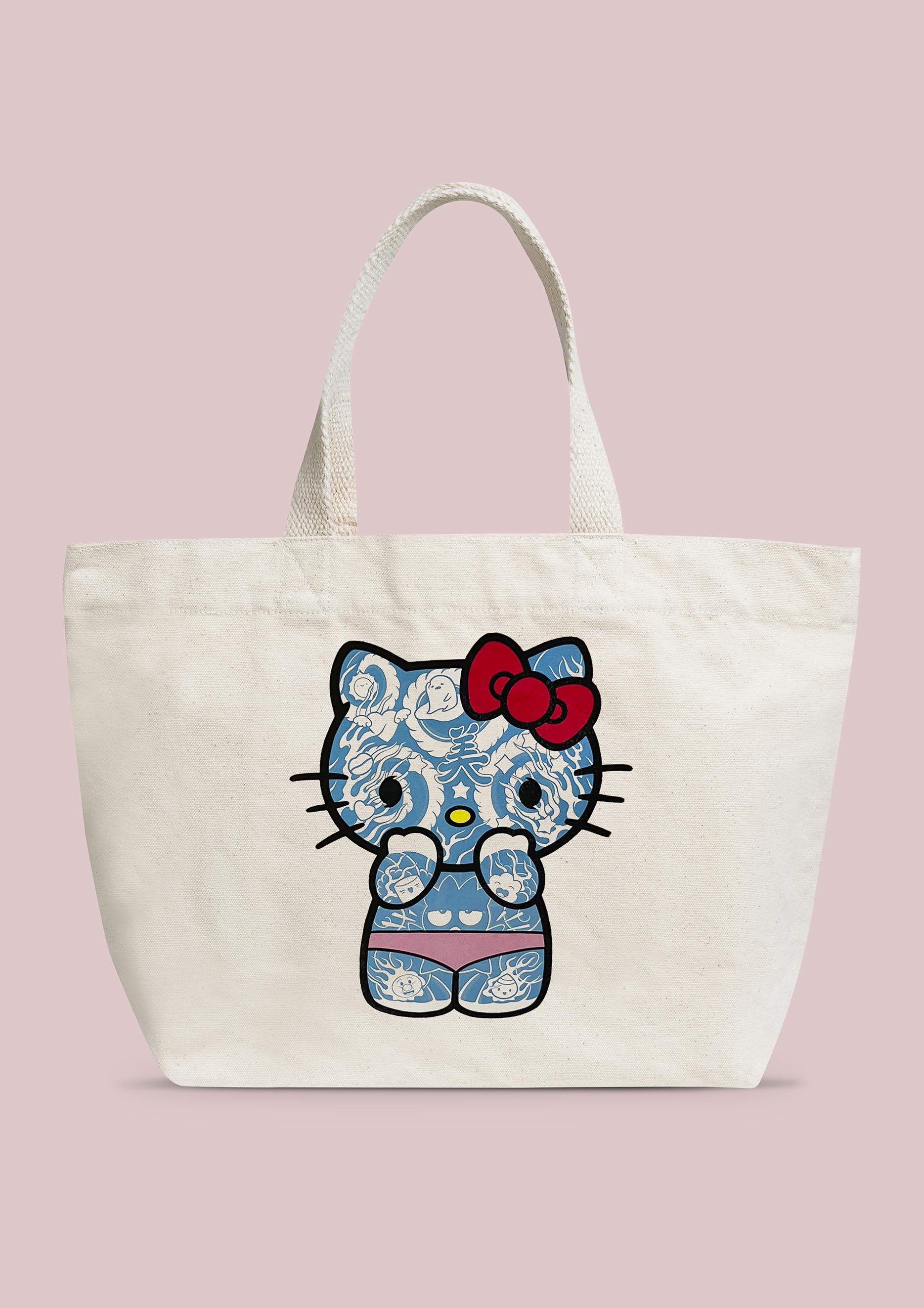 Hello Kitty Sanrio lightweight canvas tote bag pink