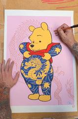 Tatpooh- Silk Print custom ( Drawing ink Sanguine )
