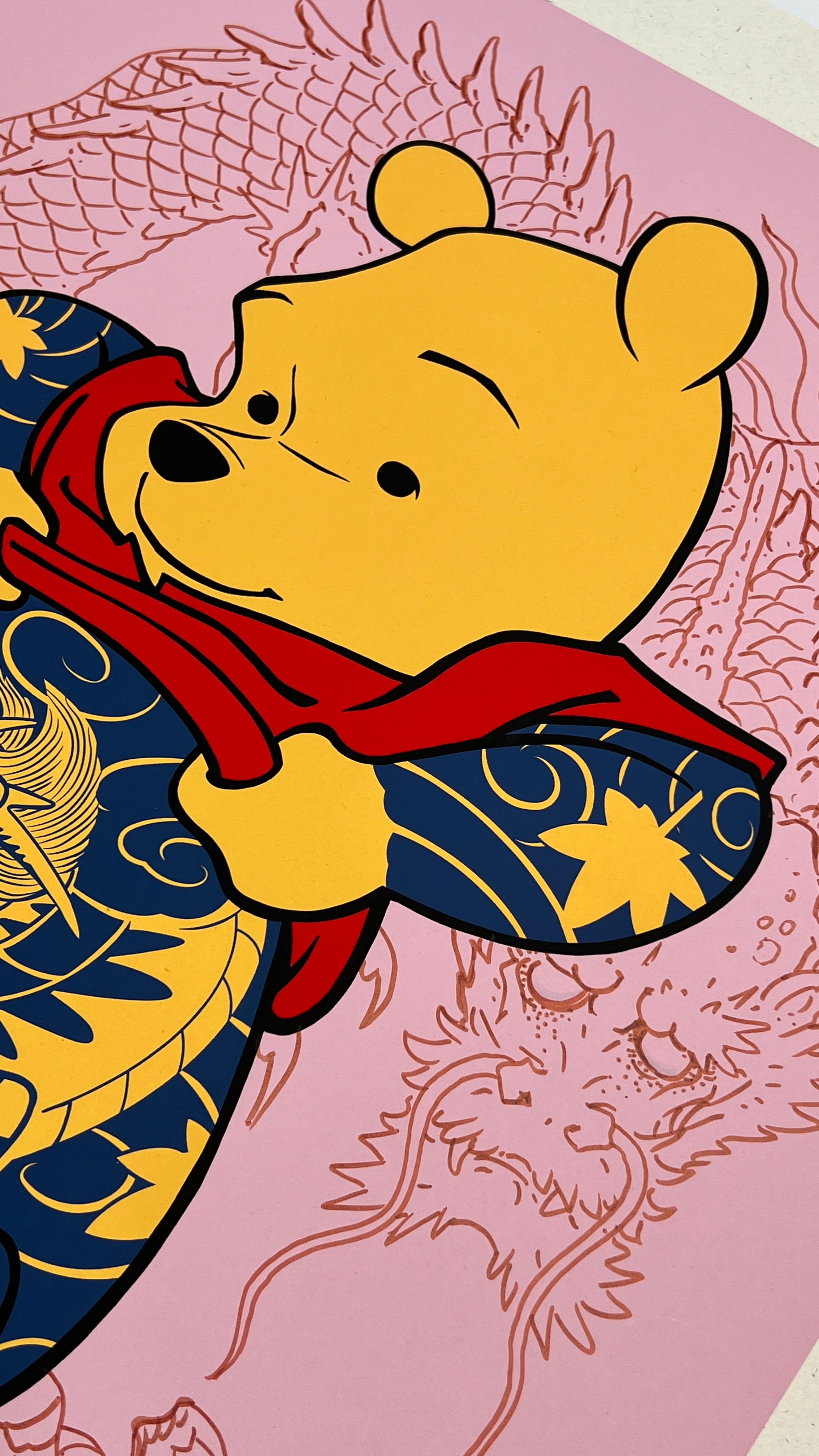 Tatpooh- Silk Print custom ( Drawing ink Sanguine )