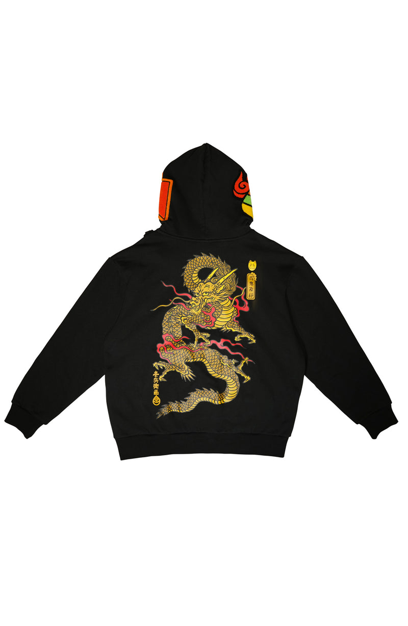 "Traditional Gold Dragon" Hoodie by Ichibay