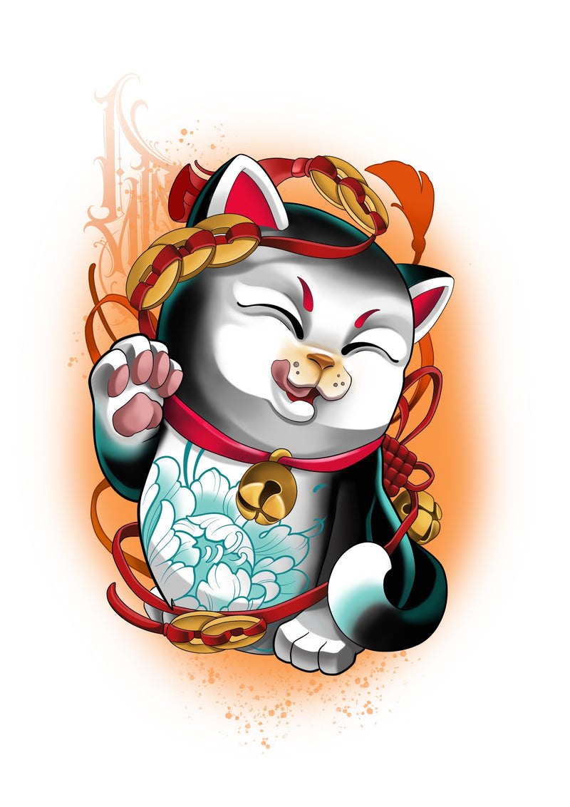 Print Lucky Cat By Laura Bluntt
